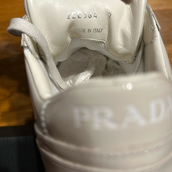 Prada - Downtown Patent Leather Sneakers - Chalk / White - Size 7 (8 US) - NEW - Picture 7 of 16